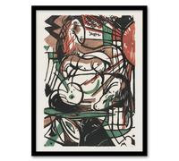 Artery8 The Birth of Horses Abstract Franz Marc Vintage Framed Wall Art Print in White | Size: W12" x H16" Artery8 White W12" x H16"