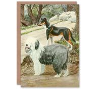 Artery8 The Book of Dogs Art Card Sheepdog & Smooth Collie Breeds Artery8 Multicolor