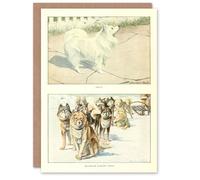 Artery8 The Book of Dogs Art Card Spitz & Alaskan Eskimo Dogs Artery8 Multicolor