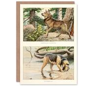Artery8 The Book of Dogs Personalised Art Card Norwegian Elkhound and Otterhound