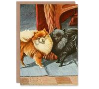 Artery8 The Book of Dogs Personalised Art Card Pomeranian and Maltese Terrier