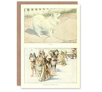 Artery8 The Book of Dogs Personalised Art Card Spitz and Alaskan Eskimo Dogs
