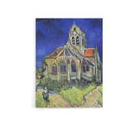 Artery8 The Church at Auvers Oil Painting Canvas Wall Art 12X16 Artwork By Van Gogh : Rural Church Landscape Perfect For Hallway Or Study Evoking Faith Architecture And Countryside Calm
