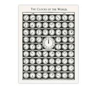 Artery8 The Clocks of the World from Medicology 1910 Wall Art Print Poster in White | Size: W18" x H24" Artery8 White W18" x H24"