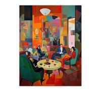 Artery8 The Cocktail Party Modern Colourful Abstract Kitsch Unframed Wall Art Print Poster Home Decor Premium | Size: W12" x H16" Artery8 Multicolor W12" x H16"