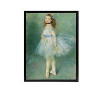 Artery8 The Dancer Portrait Painting Renoir Black Framed Canvas Wall Art in Green | Size: W18" x H24" Artery8 Green W18" x H24"