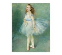 Artery8 The Dancer Portrait Painting Renoir Vintage Wall Art Print Poster in Green | Size: W18" x H24" Artery8 Green W18" x H24"