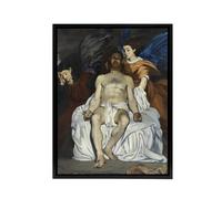 Artery8 The Dead Christ with Angels Manet Vintage Black Framed Canvas Wall Art | Size: W24" x H32" Artery8 Multicolor W24" x H32"