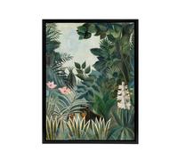 Artery8 The Dream Equatorial Jungle Rousseau Black Framed Canvas Wall Art in Green | Size: W18" x H24" Artery8 Green W18" x H24"