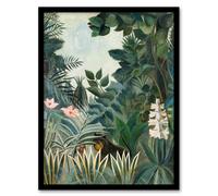 Artery8 The Dream Equatorial Jungle Rousseau Vintage Framed Wall Art Print in Green | Size: W12" x H16" Artery8 Green W12" x H16"