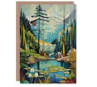 Artery8 Greeting Card The Eden Project Eco Dome Stylised Painting Hippy Blank For All Him Or Her Art Birthday Card