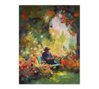Artery8 The English Country Garden Summer Relaxation Paining Flowers Trees Unframed Wall Art Print Poster Home Decor Premium | Size: W12" x H16" Artery8 Multicolor W12" x H16"