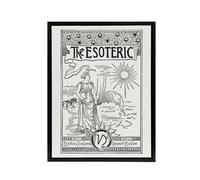 Artery8 The Esoteric Journal Cover Hiram Butler Vintage Framed Canvas Wall Art in White | Size: W24" x H32" Artery8 White W24" x H32"