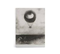 Artery8 The Eye Like a Strange Balloon Redon Vintage Canvas Wall Art in Grey | Size: W12" x H16" Artery8 Grey W12" x H16"