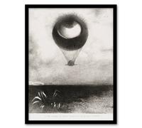 Artery8 The Eye Like a Strange Balloon Redon Vintage Framed Wall Art Print in Grey | Size: A4 Artery8 Grey A4