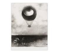 Artery8 The Eye Like a Strange Balloon Redon Vintage Wall Art Print Poster in Grey | Size: W12" x H16" Artery8 Grey W12" x H16"