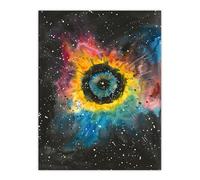 The Eye of God Nebula Abstract Space Painting Wall Art Print Artery8 Multi W24 inch x H32 inch