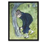 Artery8 The False Step Watercolour Painting Bonnard Framed Wall Art Print in Green | Size: A3 Artery8 Green A3