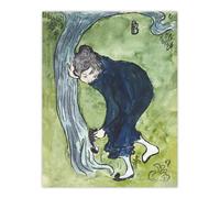 Artery8 The False Step Watercolour Painting Bonnard Wall Art Poster Print in Green | Size: W24" x H32" Artery8 Green W24" x H32"