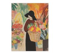 Artery8 The Flower Stall Danish Pastel Aesthetic Market Matisse Style Dutch Colourful Large Wall Art Poster Print Thick Paper 18X24 Inch Artery8 Multicolor W18" x H24"