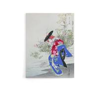 Artery8 The Fox Spirit Geisha Dance Canvas Wall Art Print Vintage Japan : Artwork by Gekko 24x32 Expressive performance scene vibrant Picture suiting hallway dining space or living room