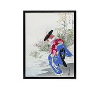 Artery8 The Fox Spirit Geisha Dance Framed Canvas Wall Art Print Ogata Gekko | Size: W18" x H24" Artery8 Multicolor W18" x H24"