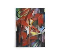 Artery8 The Foxes Colourful Abstract Canvas Wall Art Print 24X32 Artwork By Franz Marc : Bold Fox Composition Perfect For Hallway Or Study Showcasing Geometry Colour And Modern Energy