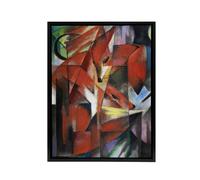 Artery8 The Foxes Colourful Abstract Franz Marc Vintage Framed Canvas Wall Art | Size: W18" x H24" Artery8 Multicolor W18" x H24"