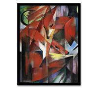 Artery8 The Foxes Colourful Abstract Franz Marc Vintage Framed Wall Art Print | Size: W12" x H16" Artery8 Multicolor W12" x H16"