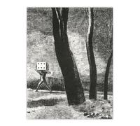 Artery8 The Gambler Charcoal Painting Large Wall Art Poster Print 18X24 Inch Artwork By Redon : Moody Surreal Piece Ideal For Study Or Hallway Evoking Symbolism Fate And Introspection