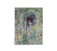 Artery8 The Garden In Its Glory Floral Painting Hassam Canvas Wall Art Print in Green | Size: W18" x H24" Artery8 Green W18" x H24"