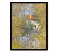 Artery8 The Geese Impressionist Painting Framed Wall Art Print A4 Artwork By Claude Monet : Farmyard Nature Painting Brightening Kitchen Or Dining Room Rustic Decorative Touch