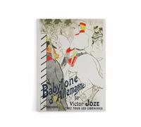 Artery8 The German Babylon Novel Advert Canvas Wall Art Print Lautrec in White | Size: W24" x H32" Artery8 White W24" x H32"