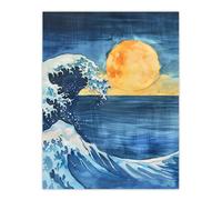 Artery8 The Great Wave Sunrise Seascape Watercolour Living Room Large Wall Art Poster Print Thick Paper 18X24 Inch