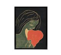 Artery8 The Heart Hjertet Painting Black Framed Canvas Wall Art Print 24X32 Artwork By Munch : Emotional Abstract Painting Ideal For Study Or Hallway Offering Passion And Vintage Power