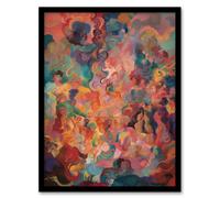 Artery8 The Hedonism Rainbow By Susan Dumont Flowing Abstract Pastels Artwork Framed Wall Art Print A4 in Black Artery8 Black A4