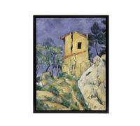 Artery8 The House with the Cracked Walls Cezanne Framed Canvas Wall Art Print | Size: W12" x H16" Artery8 Multicolor W12" x H16"