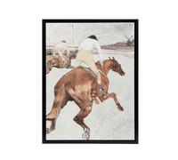 Artery8 The Jockey Horse Racing Framed Canvas Wall Art Print Vintage : Artwork by Toulouse Lautrec 24x32 Intricate floral motif lending refinement to traditional interiors or heritage bedrooms