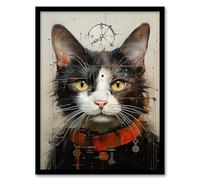 Artery8 The Key Master Cat Portrait Oil Painting Artwork Framed Wall Art Print A4