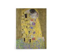 Artery8 The Kiss Iconic Couple Painting Canvas Wall Art Print Klimt in Gold | Size: W18" x H24" Artery8 Gold W18" x H24"