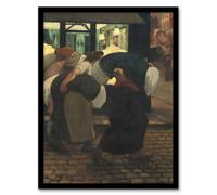 Artery8 The Laundresses Oil Painting Steinlen Framed Wall Art Print | Size: A4 Artery8 Multicolor A4