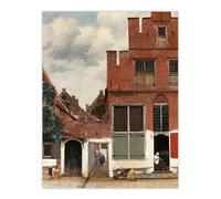Artery8 The Little Street Facades XL Extra Large Wall Art Poster Print 24X32 Artwork By Vermeer : Charming Street Scene Artwork Suited For Hallway Or Lounge Adding Character And Rustic Appeal