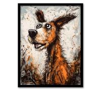 Artery8 The Master Calls Artwork Fun Dog Painting By Tom Jones Artwork Framed Wall Art Print A4