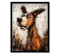 Artery8 The Master Calls Artwork Fun Dog Painting By Tom Jones Artwork Framed Wall Art Print A4