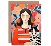 The Matisse Moggie Cat Mum Fun Bright for Wife Her Birthday Greeting Card Artery8 Multi One Size