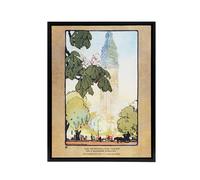 Artery8 The Metropolitan Tower on A Summer Evening Elmer Framed Canvas Art in Orange | Size: W24" x H32" Artery8 Orange W24" x H32"