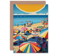 Artery8 The Midday Seaside Sun Fun Summer for Him or Her Man Woman Birthday Thank You Congratulations Blank Art Greeting Card