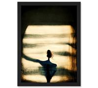 Artery8 The Morning Light Abstract Peaceful Artwork Framed Wall Art Print A4 in Black Artery8 Black