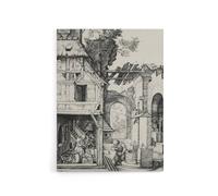 Artery8 The Nativity Birth of Jesus Albrecht Durer Canvas Wall Art Print in White | Size: W12" x H16" Artery8 White W12" x H16"