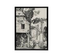 Artery8 The Nativity Birth of Jesus Albrecht Durer Framed Canvas Wall Art in White | Size: W12" x H16" Artery8 White W12" x H16"